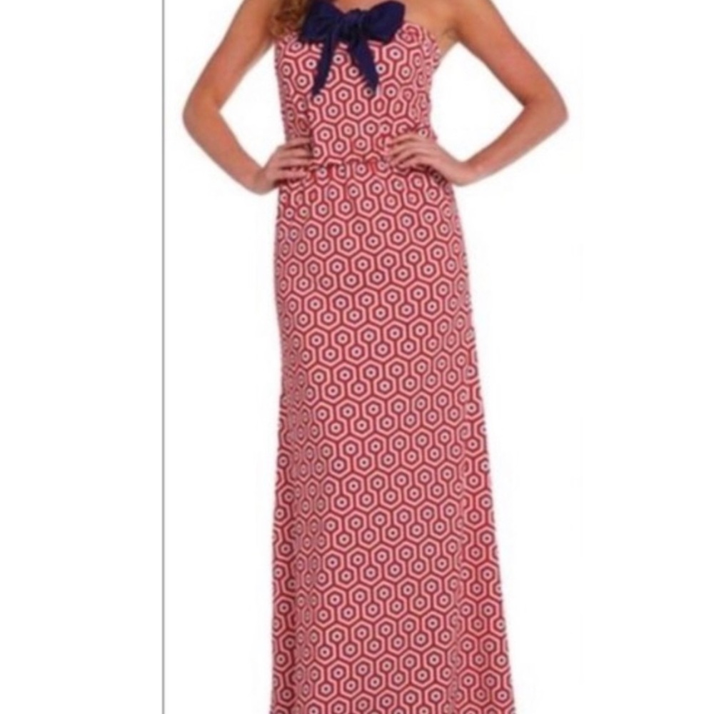 Mudpie Leighton dress size small red white blue long 3 ways to wear
